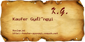 Kaufer Gyöngyi névjegykártya