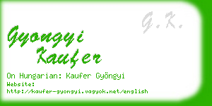gyongyi kaufer business card