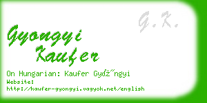 gyongyi kaufer business card